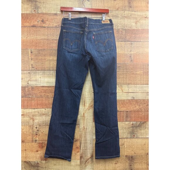 Levis 505 Mens Straight Leg Jeans Size 36X32 Dark Wash Denim - Picture 4 of 7